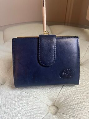 Julia Buxton Heiress Cardex Navy Blue Exterior Leather Women's Wallet
